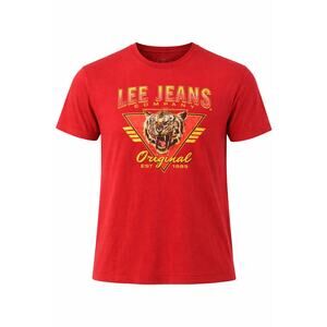 Lee Jeans Red Graphic Tiger T Shirt Mens Large Cotton Tee